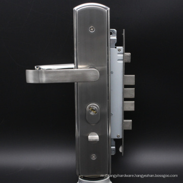 SUS304 new stylish satin security door lock with 68 lock cylinder